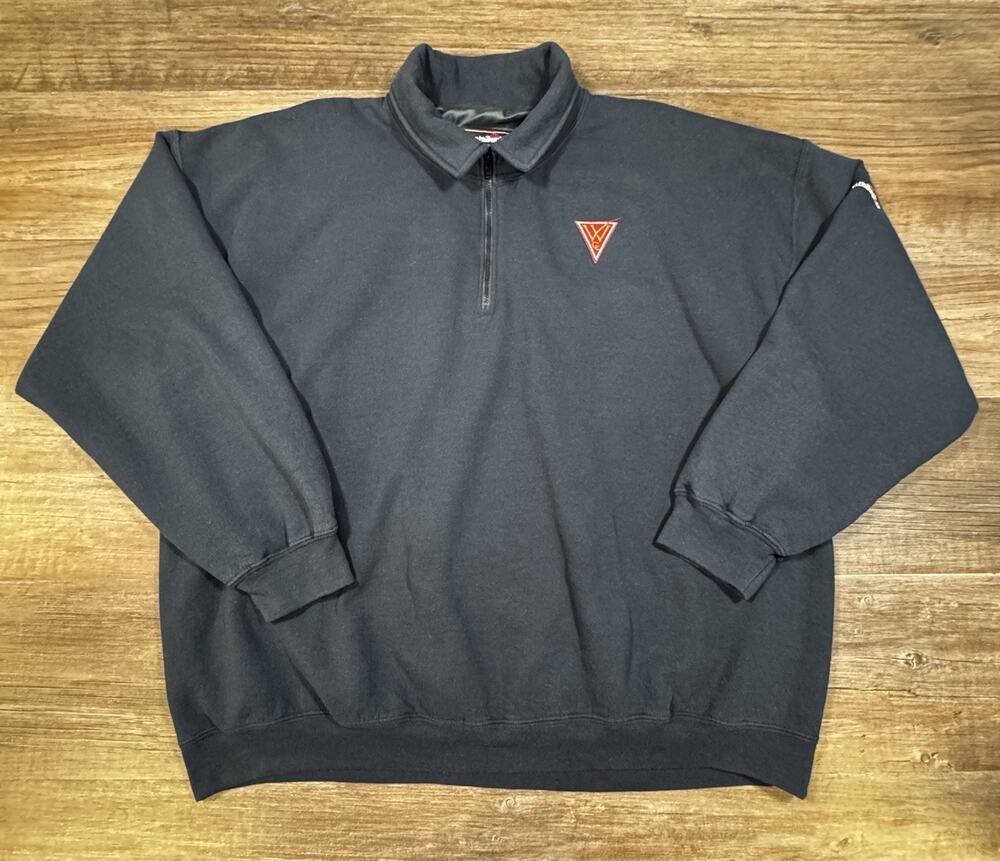 Vintage RainSwetter MooreGuard Mens XL Black Quarter Zip Golf Pullover USA
